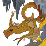 dragon in cave with treasure