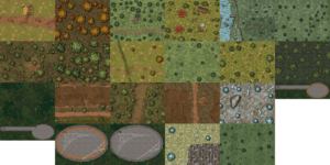 a collage of mostyl wilderness and rural battle maps