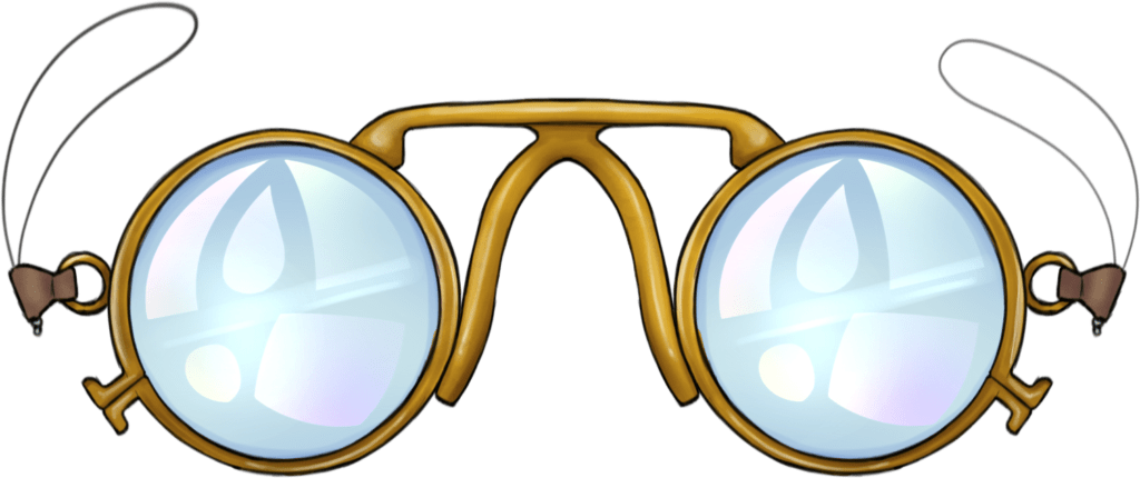 sturdy gold spectacles with adjustments