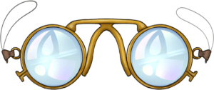 sturdy gold spectacles with adjustments