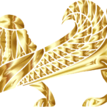 gold sphinx engraving