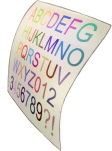 paper with the alphabet and numbers in different colors