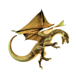a gold green dragon