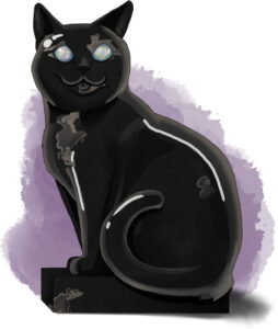 black onyx cat with opal eyes