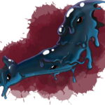 indigo ooze arm with 3 red and black eyes