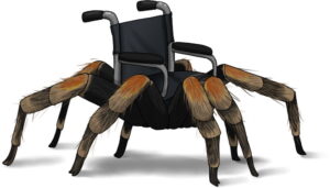 wheelchair with tarantula legs instead of wheels