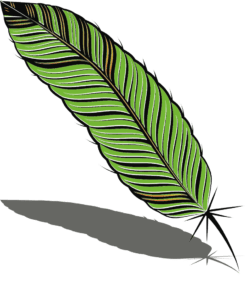 green feather quill