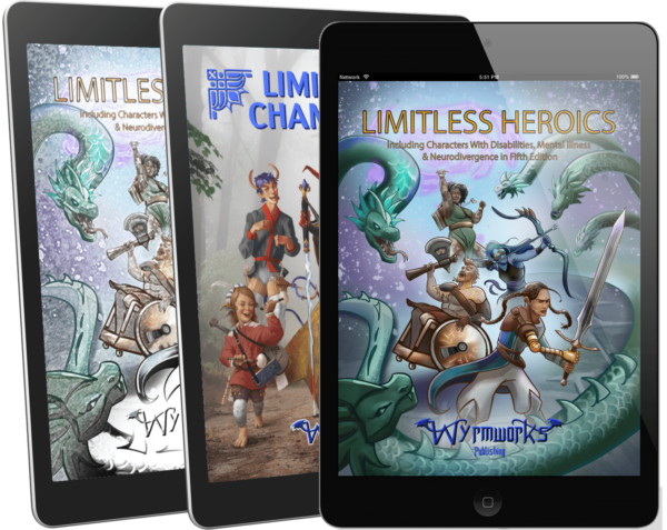 3 tablets showing book covers
