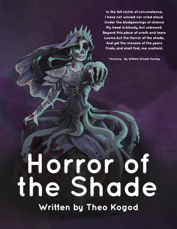 Horror of the Shade cover with wraith against purple background