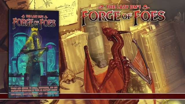 Forge of Foes image: the book by a bunch of gold books and a red dragon