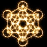 hexagonal magic symbol: gold on black