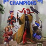 Limitless Champions: halfling with Down Syndrome playing a drum, tiefling monk with cerebral palsy, blind tiefling with ornate cane, blue dragonborn on sled with shortbow