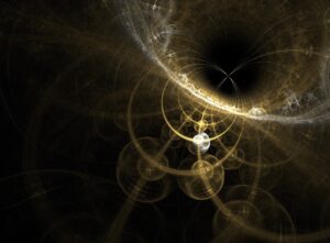 black and yellow fractal, abstract, background