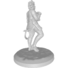figure of a tiefling pulling a hand crossbow with his tail, crossbow mounted on his thigh, hands and arms constricted
