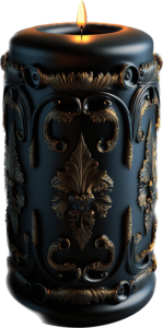 ornate black candle
