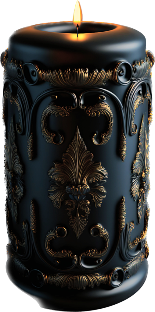 ornate black candle