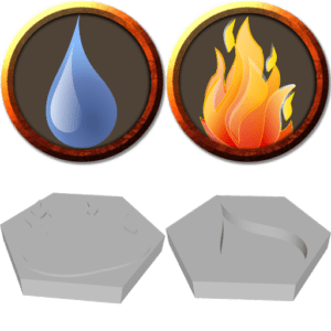 Fire and water 3D & VTT tokens