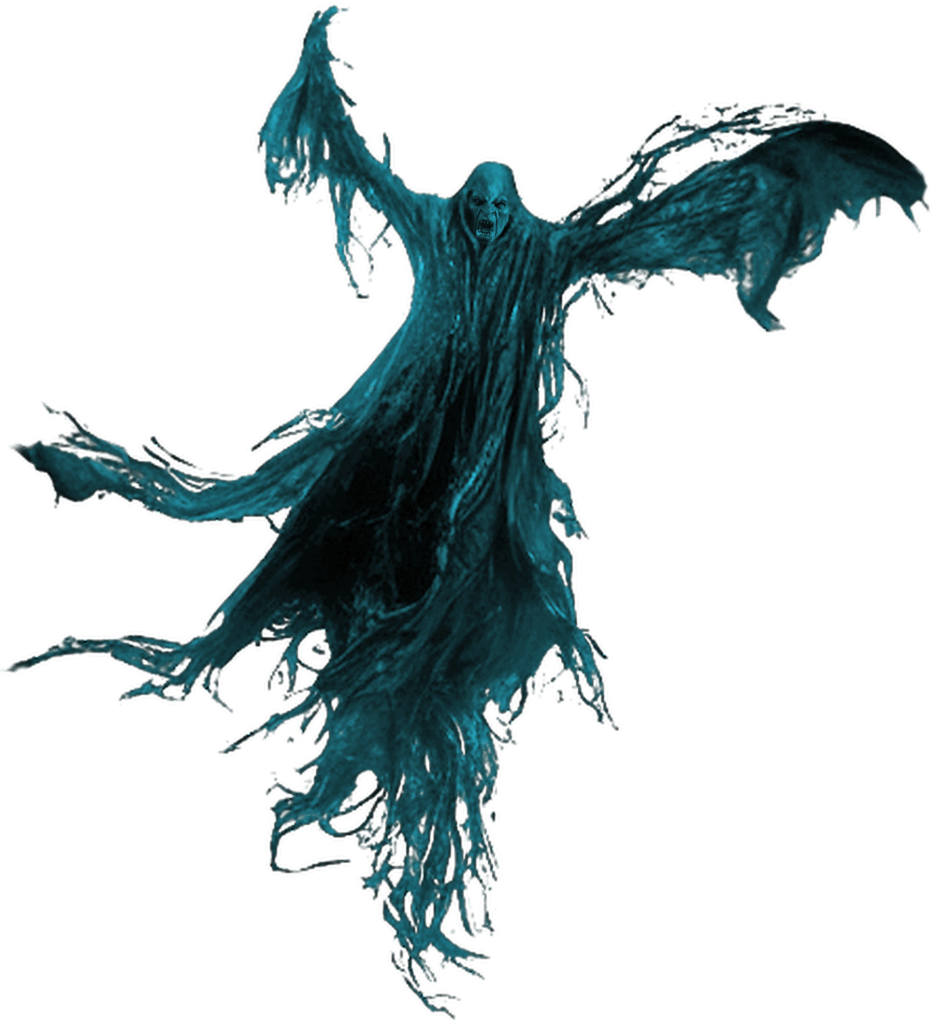 Dark cyan & black wraith with an orcish face