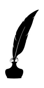 silhouette of a feather in an inkwell