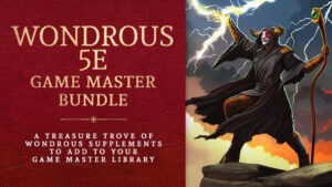 a wizard with a feline face and horns holds a staff and commands lightning. Wondrous 5E Game Master Bundle A Treasure Trove Of Wondrous Supplements To Add To Your Game Master Library