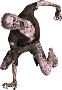crawling masculine zombie