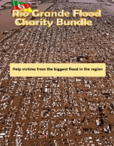 Rio Grande Flood Charity Bundle Help victims from the biggest flood in the region. Image of flooded city