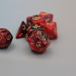 orange lava-like dice