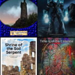 a grid of 4 adventure covers including a tower, ice giant, ruins, and multicolor time spiral